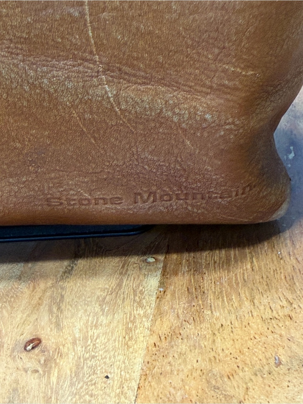 Boho Stone Mountain Vintage Y2K Distressed Tan Leather Bag - Picture 14 of 16